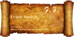 Frank Henrik névjegykártya