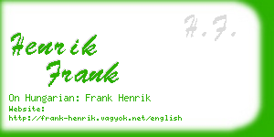 henrik frank business card